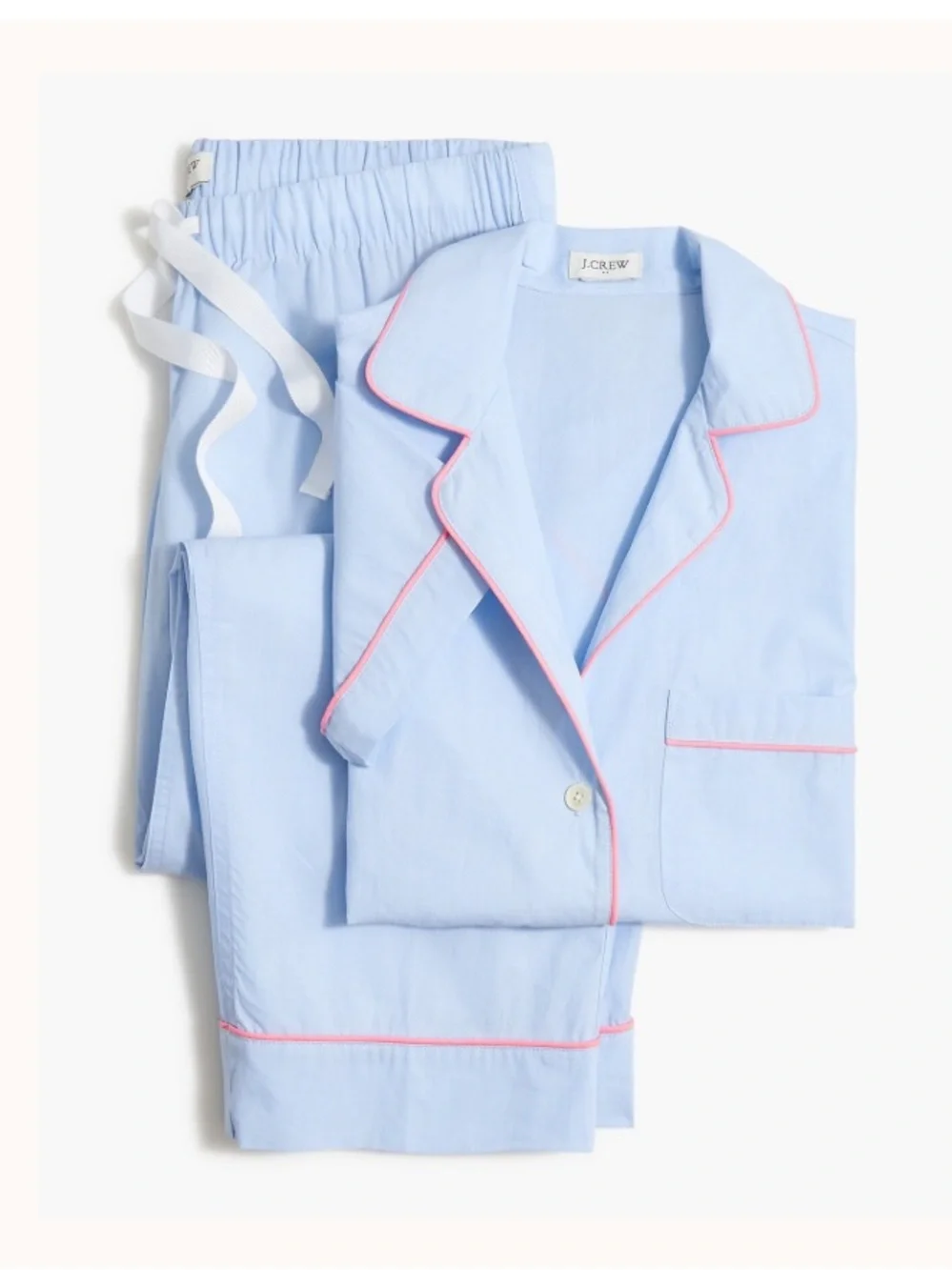 NWT J. Crew Cotton Pajama Set Cropped Pants in Hydrangea Size M Lounge Cozy